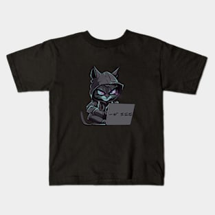 hacker cat Kids T-Shirt